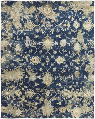 Traditional/Transitional Blue/Navy Wool Area Rug: Regal Oballa 1815390: Sapphire (Hand-Knotted Area Rug)