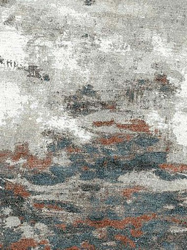 Modern/Transitional Grey/Silver Wool Area Rug: Third and Wall Liz Jardine OJAR-3198 (Hand-Knotted Area Rug)