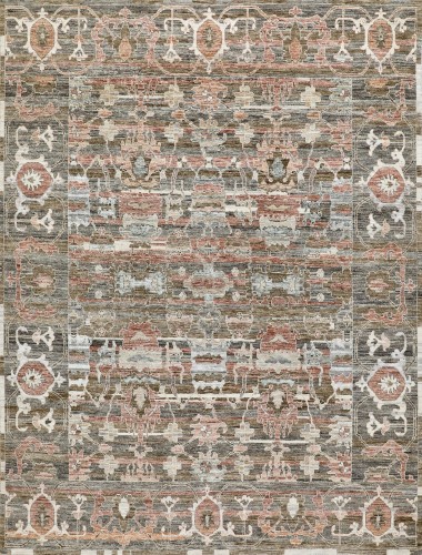 Traditional Brown Wool Area Rug: Mafi Signature Modern Oushak OSE-208 (Hand-Knotted Area Rug)