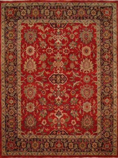 Traditional Red/Burgundy Wool Area Rug: Regal Old Urban 1815014: Red/Brown (Hand-Knotted Area Rug)