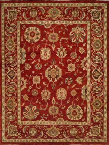 Traditional Red/Burgundy Wool Area Rug: Regal Old Urban 1815354: Red/Red (Hand-Knotted Area Rug)