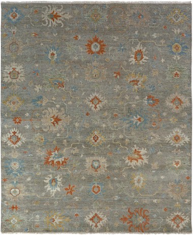 Traditional/Transitional Grey/Silver Wool Area Rug: Regal Old Urban 1815274: Stone Grey (Hand-Knotted Area Rug)