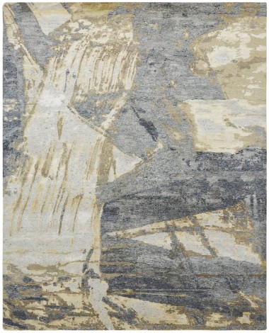 Modern Grey/Silver Wool Area Rug: Regal Onyx 1815161: Greys/Naturals (Hand-Knotted Area Rug)