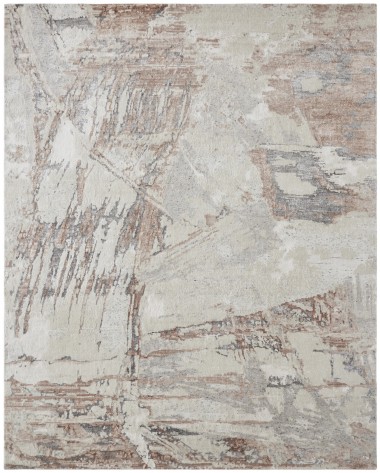 Modern Yellow/Gold Wool Area Rug: Regal Onyx 1815561: Travertine/Dusty Rose (Hand-Knotted Area Rug)