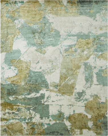 Regal | Onyx | 1815761: Green/Ivory area rug Modern Green Wool Area Rug: Regal Onyx 1815761: Green/Ivory (Hand-Knotted Area Rug)