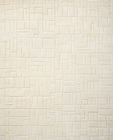 Modern White/Ivory Wool Area Rug: Allure Otago 11510 (Hand-Knotted Area Rug)