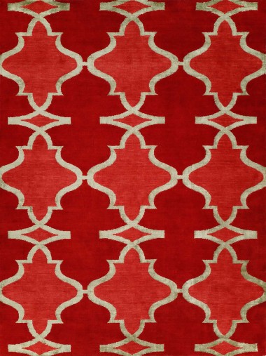 Regal | Paris France | 1816043: Red area rug Modern Red/Burgundy Wool Area Rug: Regal Paris France 1816043: Red (Handmade Area Rug)