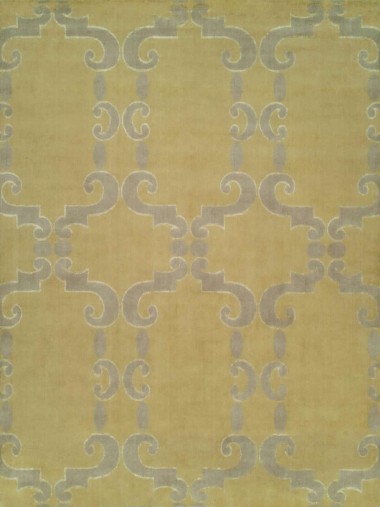 Modern Yellow/Gold Wool Area Rug: Regal Paris France 1816643: Gold (Handmade Area Rug)