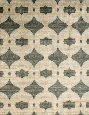 Modern Beige/Tan Wool Area Rug: Regal Paris France 1816553: Herb Green (Handmade Area Rug)