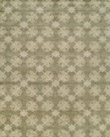 Modern Green Wool Area Rug: Regal Paris France 1816653: Willow Green (Handmade Area Rug)