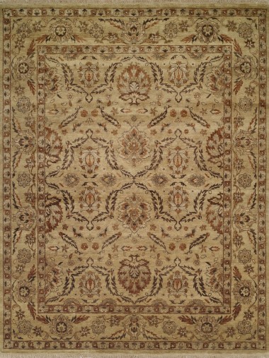 Traditional Yellow/Gold Wool Area Rug: Regal Phocelia 1816589: Gold (Hand-Knotted Area Rug)