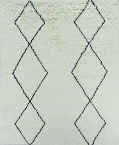 Bohemian/Shag Ivory/White Wool Area Rug: Mafi Signature Rafat RF-1002 (Hand-Knotted Area Rug)