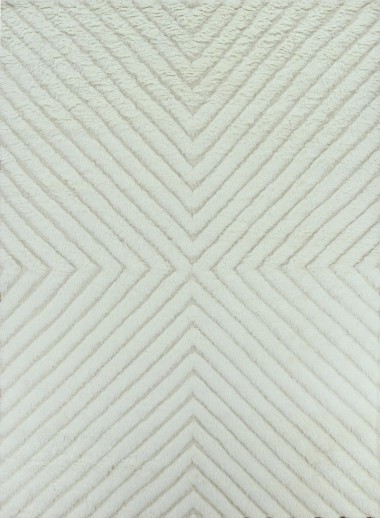Mafi Signature | Rafat | RF-1016: Ivory area rug Bohemian/Shag Ivory/White Wool Area Rug: Mafi Signature Rafat RF-1016 (Hand-Knotted Area Rug)