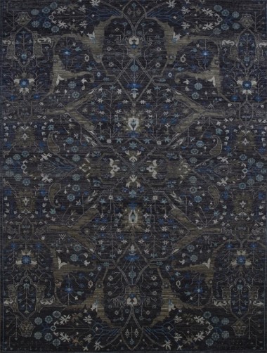 Traditional Blue/Navy Wool Area Rug: Antiquity Renaissance Charm 1136004: Midnight (Hand-Knotted Area Rug)