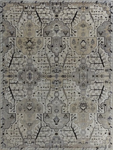 Traditional Grey/Silver Wool Area Rug: Antiquity Renaissance Charm 1131604: Grey/Ivory (Hand-Knotted Area Rug)