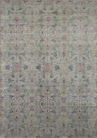 Traditional Green Wool Area Rug: Antiquity Renaissance Charm 1138604: Sage/Purple (Hand-Knotted Area Rug)