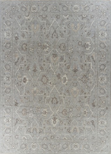 Traditional Grey/Silver Wool Area Rug: Antiquity Renaissance Charm 1130024: Grey/Ivory (Hand-Knotted Area Rug)