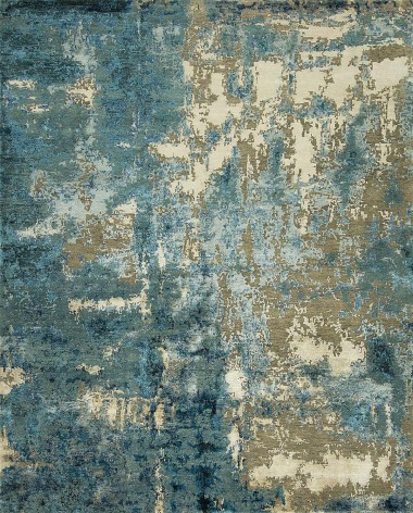 Modern/Transitional Blue Wool Area Rug: Silk Road Roslyn 19185721 (Hand-Knotted Area Rug)