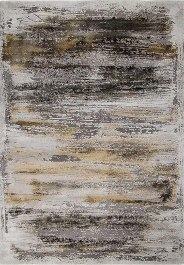 Transitional/Modern Silver Area Rug: Tangier Ruston 201830: Silver/Gold (Power-Loomed Area Rug)