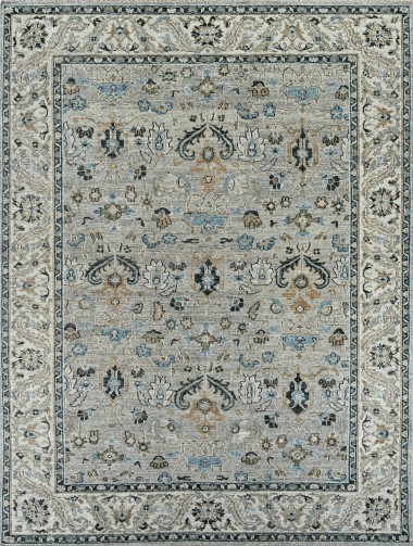 Traditional Grey/Silver Wool Area Rug: Mafi Signature Saga SG-1004 (Hand-Knotted Area Rug)