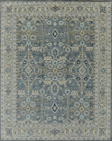 Traditional Blue/Navy Wool Area Rug: Mafi Signature Saga SG-1009 (Hand-Knotted Area Rug)