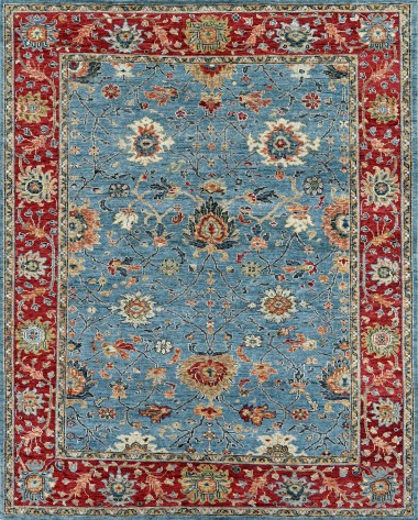 Traditional Blue/Navy Wool Area Rug: Mafi Signature Saga SG-1018 (Hand-Knotted Area Rug)