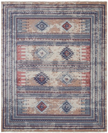 Bohemian Blue/Navy Wool Area Rug: Regal Skyward 1819481: Indigo/Multi (Handmade Area Rug)
