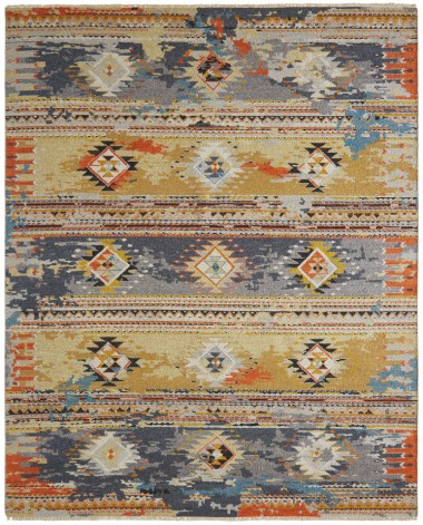 Regal | Skyward | 1819091: Goldenrod/Grey area rug Bohemian Yellow/Gold Wool Area Rug: Regal Skyward 1819091: Goldenrod/Grey (Handmade Area Rug)
