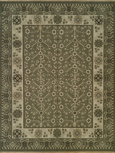 Transitional/Bohemian Beige/Tan Wool Area Rug: Regal Sri Lanka 1819352: Taupe (Handmade Area Rug)