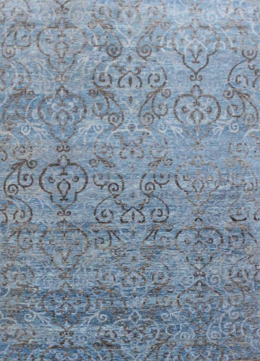 Transitional/Modern Grey/Silver Area Rug: Mafi Signature Soft Melody SM-57960 (Hand-Knotted Area Rug)