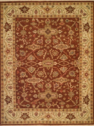 Traditional/Bohemian Brown Wool Area Rug: Regal Sudan 1819841: Brown/Ivory (Handmade Area Rug)