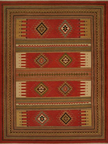 Traditional/Bohemian Orange/Rust Wool Area Rug: Regal Sudan 1819022: Rust (Handmade Area Rug)