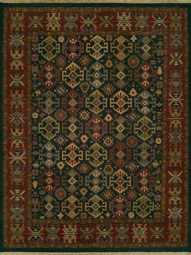 Traditional/Bohemian Multi Wool Area Rug: Regal Sudan 1819672: Multi/Red (Handmade Area Rug)