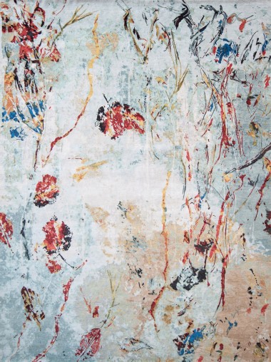Contemporary Blue/Navy Wool Area Rug: Modern Masters Impressionism Skagit 13190: Blue (Hand-Knotted Area Rug)