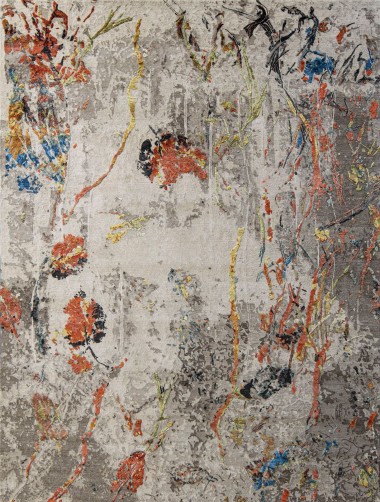 Contemporary Beige/Tan Wool Area Rug: Modern Masters Impressionism Skagit 13190: Natural (Hand-Knotted Area Rug)