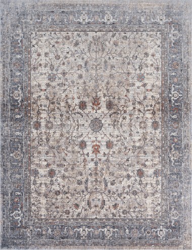 Traditional/Transitional Beige/Tan Area Rug: Regal Smolder 1819687: Earth/Denim (Power-Loomed Area Rug)
