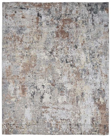 Modern/Transitional Orange/Rust Wool Area Rug: Regal Soaring 1819217: Rust/Multi (Hand-Knotted Area Rug)