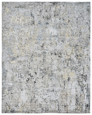Modern/Transitional Grey/Silver Wool Area Rug: Regal Soaring 1819417: Grey (Hand-Knotted Area Rug)