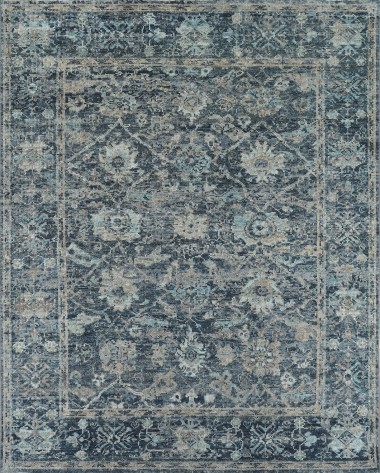 Traditional Blue/Navy Wool Area Rug: Mafi Signature Canyons TB-5113 (Hand-Knotted Area Rug)