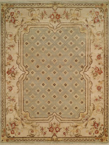 Traditional Blue/Navy Wool Area Rug: Regal Tuscan Cruise 1820206: Blue/Ivory (Hand-Knotted Area Rug)