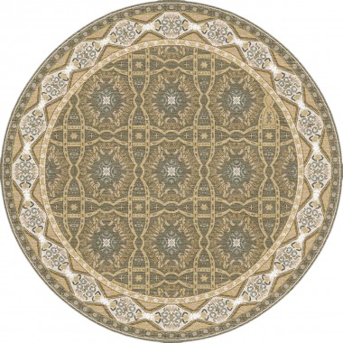 Traditional Beige/Tan Wool Area Rug: Mafi Signature Custom Timeless TL-02-R ROUND (Hand-Knotted Area Rug)