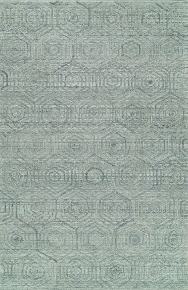 Transitional/Modern Blue/Navy Wool Area Rug: Regal Tamera's Trend 1820695: Ocean Blue (Handmade Area Rug)