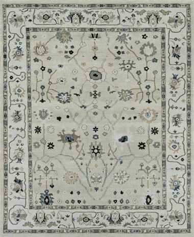 Traditional Ivory/White Wool Area Rug: Mafi Signature Izmir UT-220 (Hand-Knotted Area Rug)