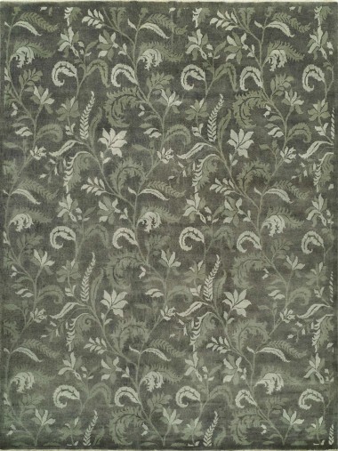Transitional Grey/Silver Wool Area Rug: Regal Vintage Road 1822745: Grey (Hand-Knotted Area Rug)