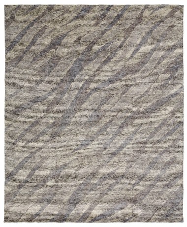 Transitional/Modern Grey/Silver Wool Area Rug: Regal Vivid Style 1822606: Grey/Beige (Hand-Knotted Area Rug)