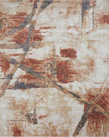 Modern Brown Wool Area Rug: Regal Vancouver Nights 1822293: Russet/Sand (Power-Loomed Area Rug)