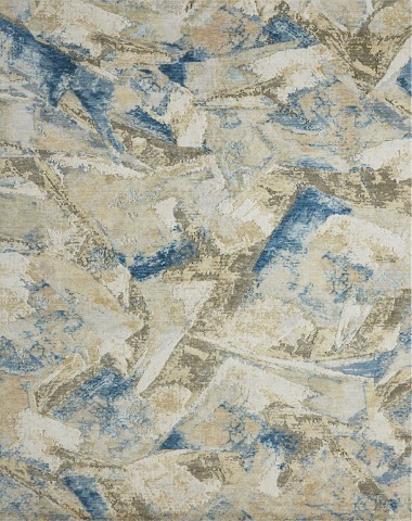 Modern Blue/Navy Wool Area Rug: Regal Vancouver Nights 1822593: Indigo/Sand (Power-Loomed Area Rug)