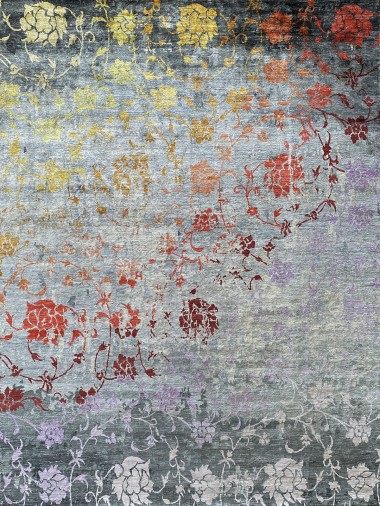 Contemporary Multi Wool Area Rug: Modern Masters Art Nouveau Variegated 13220: Multi (Hand-Knotted Area Rug)