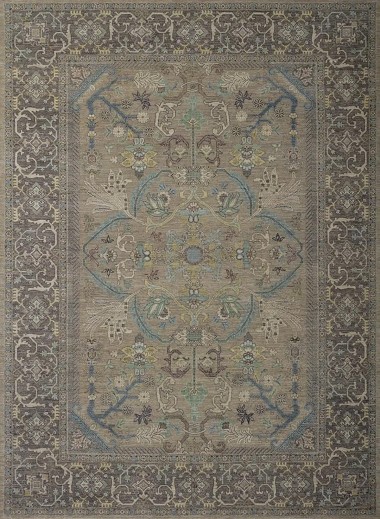 Traditional Brown Wool Area Rug: Antiquity Willow Crest 1232001: Cocoa/Brown (Hand-Knotted Area Rug)