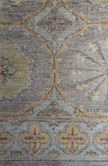 Traditional Grey/Silver Wool Area Rug: Antiquity Willow Crest 1237001: Slate/Teal (Hand-Knotted Area Rug)
